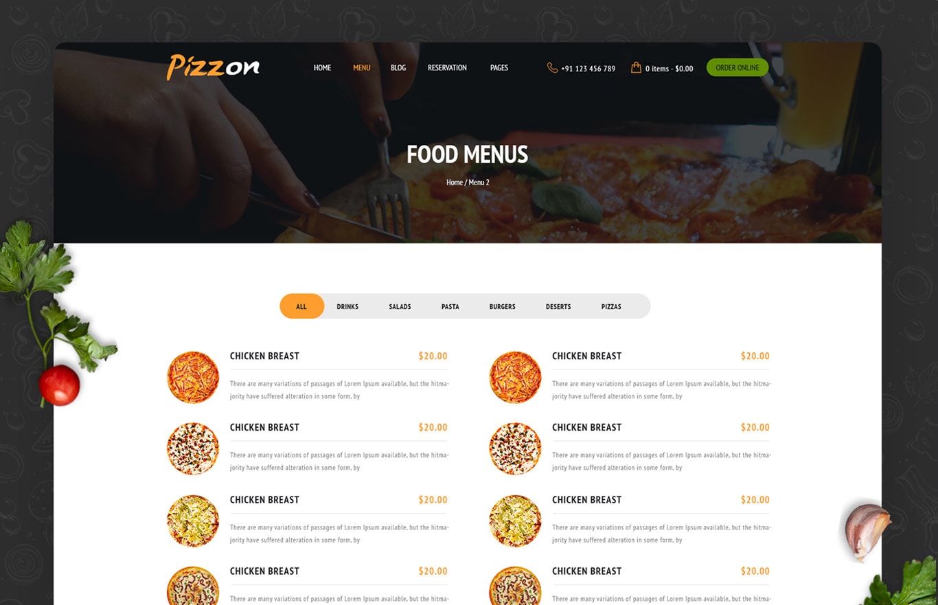 Pizzon – Pizza Restaurant HTML Template