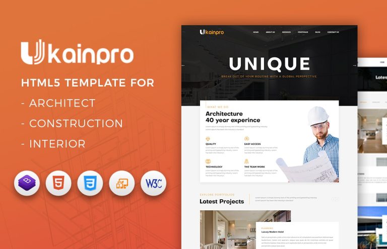 Ukainpro – Interior Design & Architecture Portfolio HTML5 Template